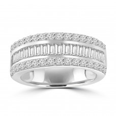 3.41 ct Ladies Round Cut & Baguette Diamond Anniversary Wedding Band in 14k White Gold ( F Color VS-2 Clarity) 3.41 ct Ladies Round Cut & Baguette Diamond Anniversary Wedding Band in 14k White Gold ( F Color VS-2 Clarity)